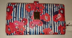 Mundi Rio Supreme Silver Frame Wallet , Floral, Poppy. Sku 169.