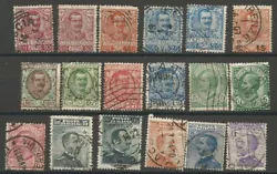 ITALIE - séries de 18 timbres oblitérés de 1901 à 1926 de 
