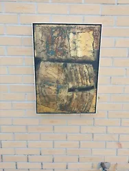 Excellent midcentury modern abstract painting by listed artist period the painting itself is in very good condition.