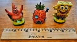 Set if 3: Spongebob Squarepants, Pineapple & Patrick. Aquarium Decorations.