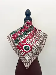 Authentic Gucci GG Logo Brown Beige Red Green WEB Silk Scarf. Gucci Signature on the corner. How to Wear a Silk Twill...