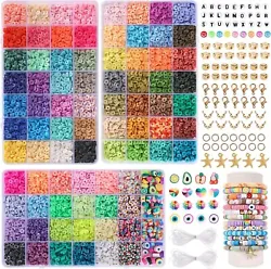 Everything You Need: The Clay beads bracelet making kit contains 12,000pcs clay beads in 80 different colors and 555...