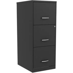 & nbsp;The three full high-side drawers accommodate letter-size, hanging file folders. The lock secures the two top...