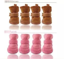 Dog Shoes Puppy Boots Snow Boots Paw Protector, Anti-Slip Dog Shoes Pet Antiskid Shoes Winter Warm Skidproof Shoes....