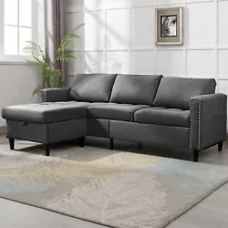 Just by touching the surface of our sectional couch, you can feel how skin-friendly the high-quality fabric we selected...
