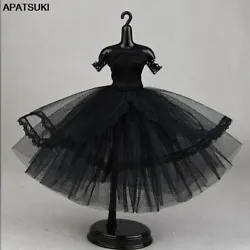Black Lace Princess Dress for Barbie Doll Outfits Party Dresses Clothing for Blythe Doll Clothes 1/6 Doll Accessories...
