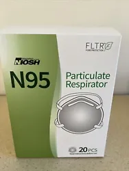 N95 Respirator Mask with NIOSH Approval - Pack of 20 FLTR. New unopened box.