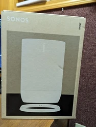 You can even wirelessly pair two Sonos Moves for stereo sound. And it has a built-in handle, so its easy to bring...