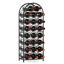 This freestanding floor wine rack can hold up to 23 bottles standard wine bottles, efficiently maximize storage space....