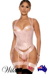 This ensemble features an underwire cup bustier, thoughtfully designed with alluring keyhole cutouts that add a touch...