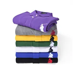 Polo Ralph-Lauren Mens Custom Fit Long Sleeve Polo Shirt Cotton-Free Shipping