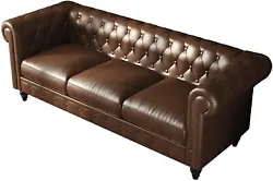 Finished with beautifully turned legs, our sofa provides an elegant touch to any room. PU material, full of texture....