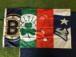 Boston Team Champions 3x5 Flag! The flag is a flag with the logos of the 3 different sports teams from Boston. A great...
