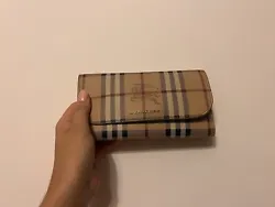 BURBERRY haymark check wallet AUTHENTIC $450.  One minor tear look at pictures Gently used