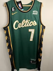 Jaylen Brown Boston Celtics NBA Jersey LARGE. Boston Celtics #7 Jaylen Brown Jersey. Twill applique graphics. Straight...