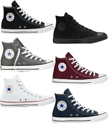 Taking inspiration from the basketball courts, these Converse All Star sneakers boast a hi-top silhouette, contrast...