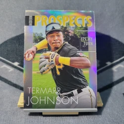 Pittsburgh Pirates top prospect Termarr Johnson.  All cards ship in a penny sleeve and top loader.  Thank You, Knights...