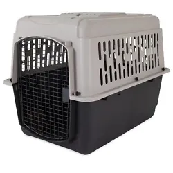 The kennel is easy to assemble, with instruction guide included. It incorporates overlapping beltways and door-pull...