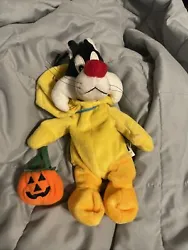 Sylvester Cat Tweety Bird Costume Halloween Bean Bag Warner Bros Plush.