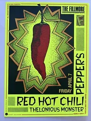 Red Hot Chili PeppersThelonious MonsterApril 7, 1989The Fillmore, San Francisco, California13 3/4 x 18 3/4inchesThis...