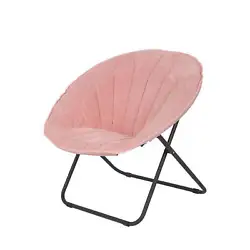 Kick back and relax with the Mainstays folding shell pattern saucer chair in blush velvet. This smart folding chair...