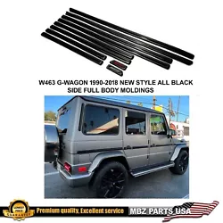 Rubbers are included. G-Class AMG 1989-2018 Glossy black full side body molding with set. (10 pieces). LIMITED...