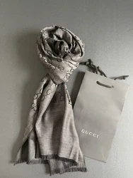 Authentic NWT Gucci GG Jacquard Wool/Silk Blend Shawl/Scarf. 100% Authentic70% Wool30% SilkNew without TagMade in...