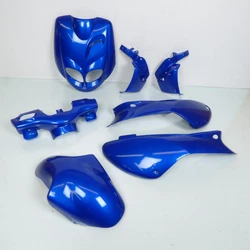 Kit carénage neuf adaptable sept pièces coloris bleu métal. SPO Moto Scooter. Vendu nu sans visserie.