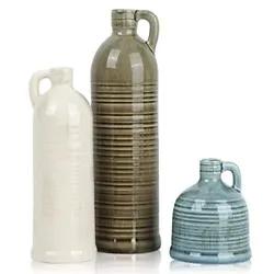 The size and shape of the three vases are specially designed to coordinate perfectly when used together. They can also...