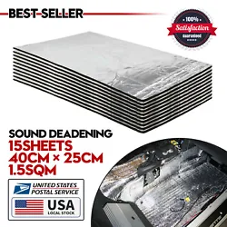 Package include: 15 Sheets 40cmX25cm Sound Deadener   Specifications: Material: Aluminum & Foam Features: car heat /...