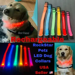 3Different light features- Slow Flashing - Fast Flashing - Solid Glow. Keep your dog safe at night with Rockstarpetz L...