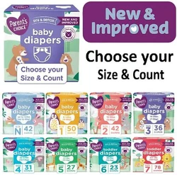 About this itemParents Choice Dry and Gentle Diapers help keep your baby comfortable and happy. The DryNOW channels...