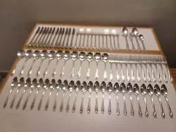 Vintage 1847 ROGERS BROS. Daffodil Service for 12 Silverware Set.