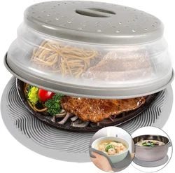 2 in 1, Microwave Place Mat & Food Cover- Mat as Bowl Holder, for Splatter Guard, Multi-use: Silicone Trivet, Pot...