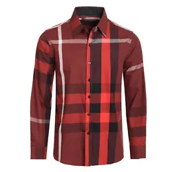 Since these are plaid, patterns will vary from shirt to shirt and size to size. 55% cotton 45% poly stretch.