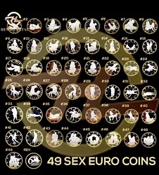 Pièce de collection or gold 6 sex euros coins limited collector kamasutra neufPièce vendu a lunité au choix...