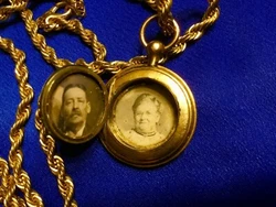 Antique Victorian Gold Plate Photo Locket w/Photos necklace. This locket is designed very well and it is beautifully...