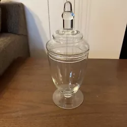 clear glass apothecary jar with lid Excellent Condition. No chips or cracks and no scratches or stains. Please see...