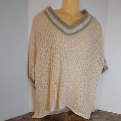 Easel Los Angeles Tunic Top loose sweater poncho green medium knit.