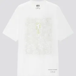 Billie Eilish x Takashi Murakami Uniqlo White Graphic T-Shirt Size XL.