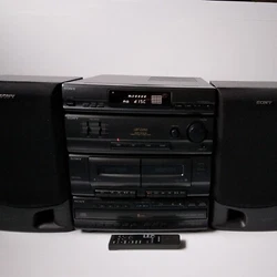 Sony LPT-D250 (HCD-D250) Stereo System 5 Disc CD Changer-Dual Cassette-AM/FM Radio with original SS-D255 speakers,...