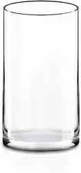 Cylinder Clear Glass Vase (H:12