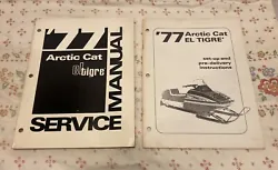 Artie cat snowmobile service manual class set up and delivery instructions 77 eltigre.