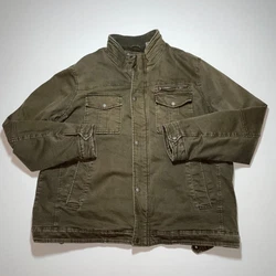 Good preloved condition. Jacket is faded from wear and being washed. Has some small stains on the left sleeve. See...