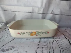 Corning Ware Abundance Lasagna Pan Open Roaster A-21-B-N Sandstone Fruit Pattern. Does have some marks please see all...