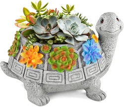 ✨ High quality - Cute turtle succulent planter made of strong resin material, durable and easy to maintain. Indoor...