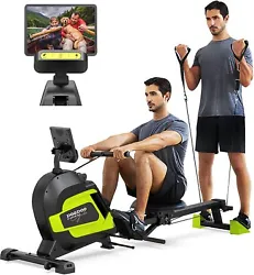 Our rower machine provide you more scientific workouts. When you use the resistance rope on the rower, you can set your...