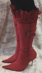 ******These boots are amazing lots of detail ! *******Rosa Rossa Boots zip up and tiesRed Suede with red suede eyelet...