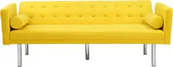 Love Seat Sofa Futon Loveseats - 2 Seat Sleeper Sofa Mid Century Modern Furniture Reclining Loveseat Yellow Futon....
