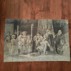Dessin Ancien Religieux Grisaille.dimensions 62x41cms vendu en état